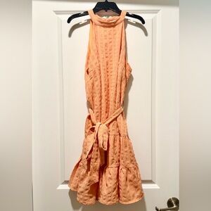 She + Sky Orange halter dress medium NWT!